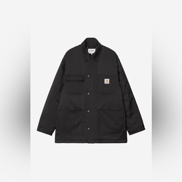 NWT Carhartt WIP Mens Sz M Leroy Chore Black Coat Cargo Jacket Y2K Winter Street - Picture 1 of 7